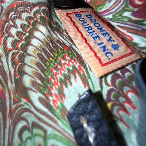 Dooney and Bourke Black Pebbled Leather Satchel with Key Lock and Duck Charm - Picture 9 of 12